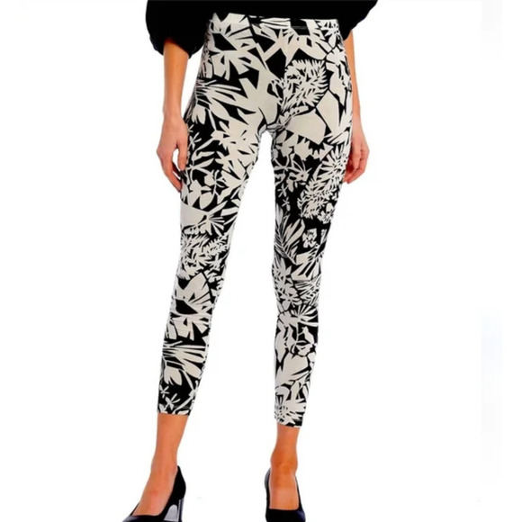 Bryn Walker NWT Oasis Floral Print Basic Jersey Crop Pull-On Leggings XXS - Picture 1 of 7